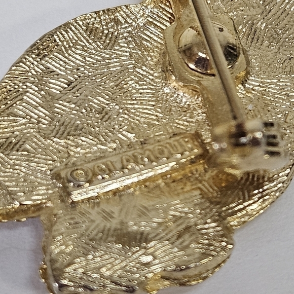 VINTAGE Glamour Signed MCM Gold-Tone Pelican & Fish Bird Pin Brooch Unique - Picture 4 of 5